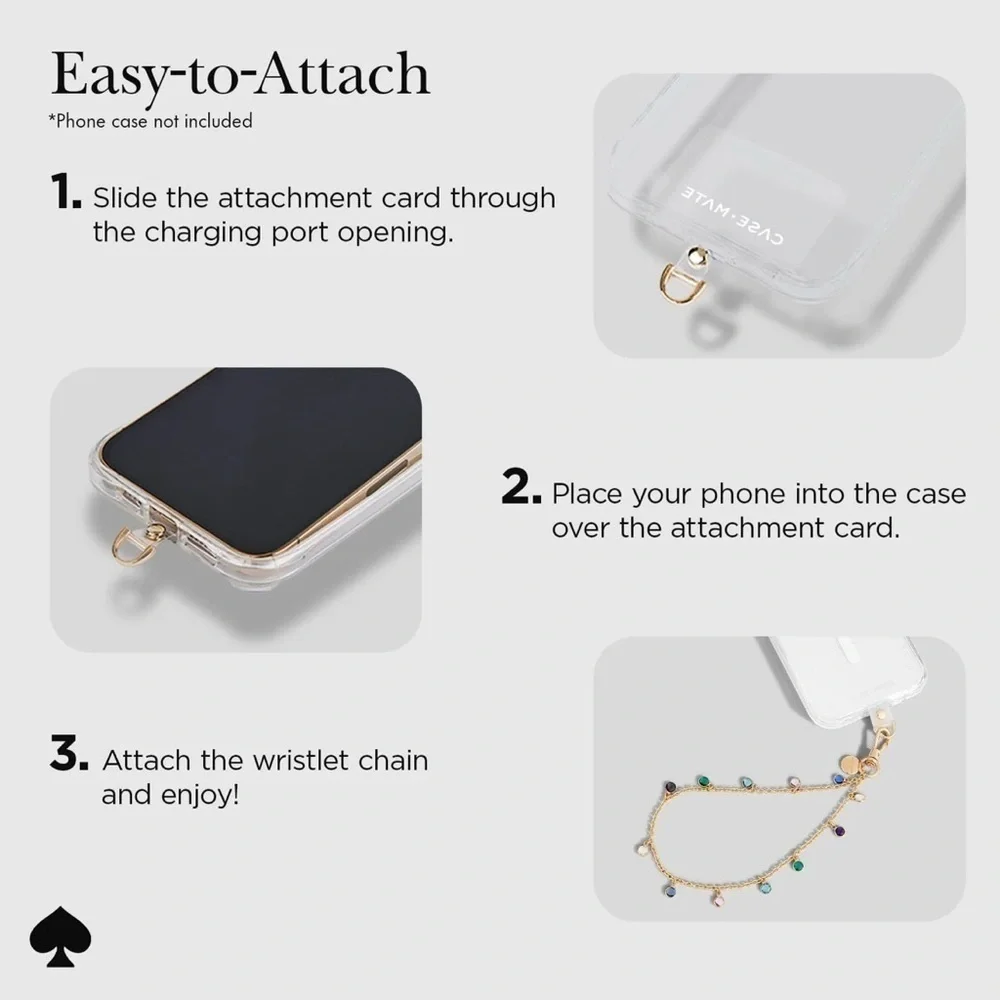 kate spade Phone Charm Bracelet in High Shine. Fits All Phones. - Picture 7 of 10